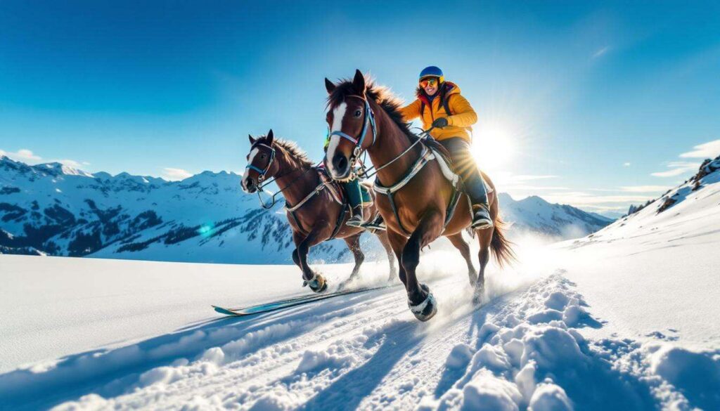 Entdecken Sie Skijöring: Der Extremsport, der Skifahren und Rodeo verbindet