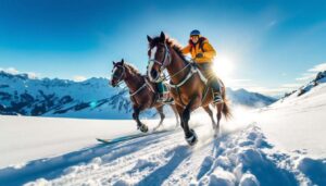 Entdecken Sie Skijöring: Der Extremsport, der Skifahren und Rodeo verbindet